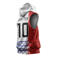 Haiti Football Custom Sleeveless Hoodie Tribal African Abstract Graphic