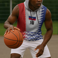 Haiti Football Custom Sleeveless Hoodie Tribal African Abstract Graphic