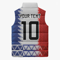 Haiti Football Custom Sleeveless Puffer Jacket Tribal African Abstract Graphic