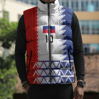Haiti Football Custom Sleeveless Puffer Jacket Tribal African Abstract Graphic