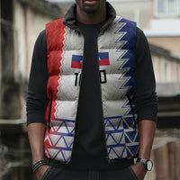 Haiti Football Custom Sleeveless Puffer Jacket Tribal African Abstract Graphic