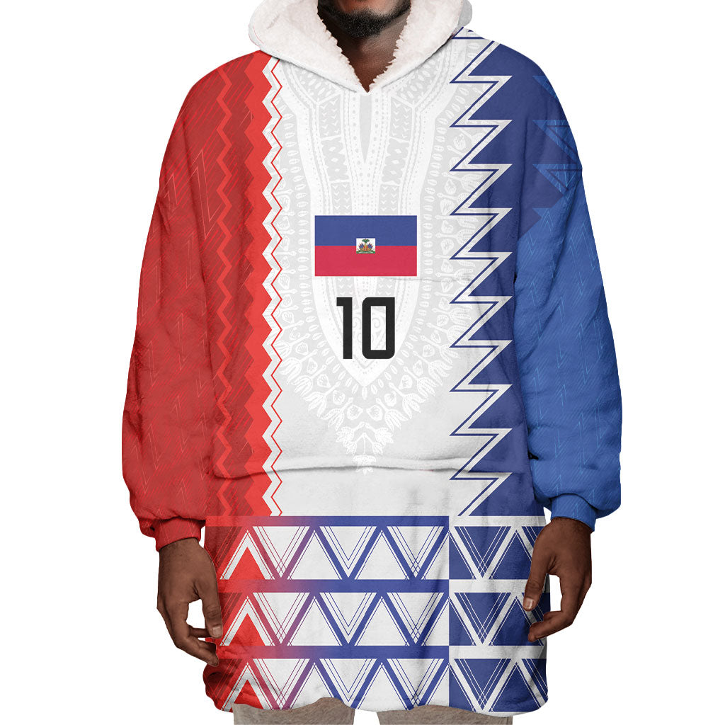 Haiti Football Custom Wearable Blanket Hoodie Tribal African Abstract Graphic