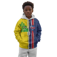 Haiti and Brazil Football Custom Kid Hoodie Splash Half Split