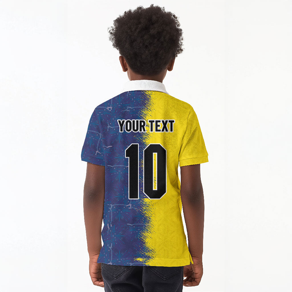 Haiti and Brazil Football Custom Kid Polo Shirt Splash Half Split