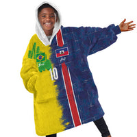 Haiti and Brazil Football Custom Kid Wearable Blanket Hoodie Splash Half Split