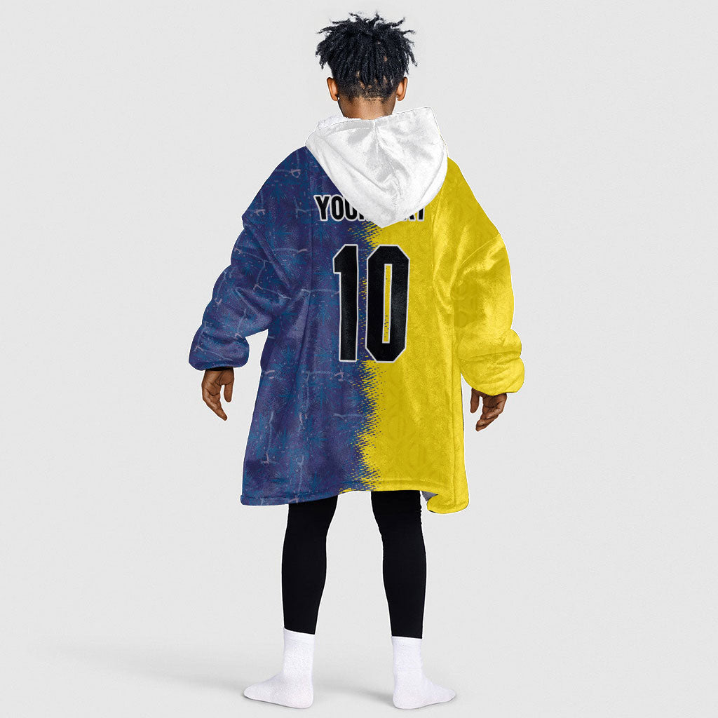 Haiti and Brazil Football Custom Kid Wearable Blanket Hoodie Splash Half Split
