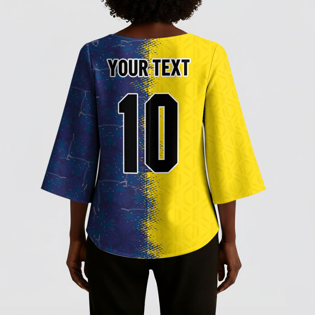 Haiti and Brazil Football Custom Kimono Sleeve Blouse Splash Half Split