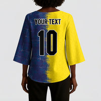 Haiti and Brazil Football Custom Kimono Sleeve Blouse Splash Half Split