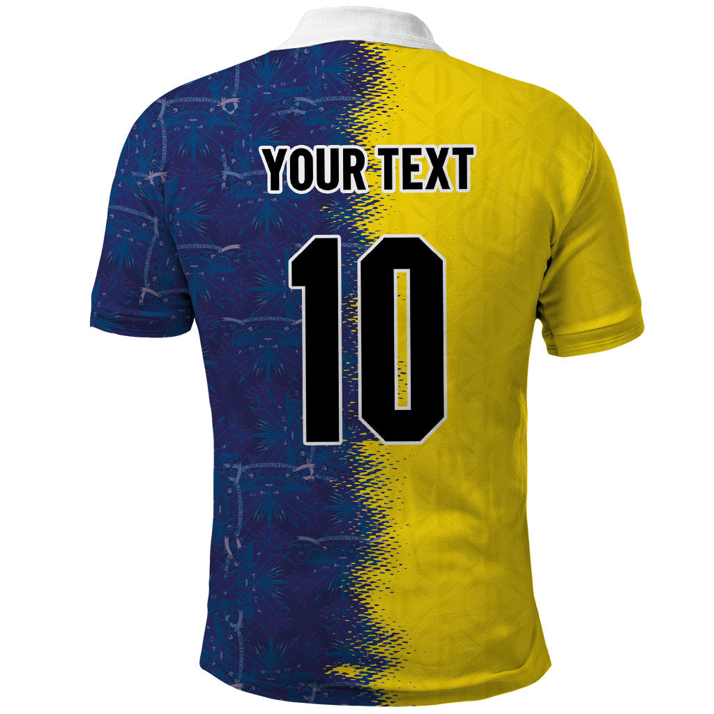 Haiti and Brazil Football Custom Polo Shirt Splash Half Split