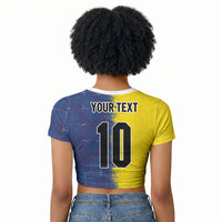 Haiti and Brazil Football Custom Raglan Cropped T shirt Splash Half Split
