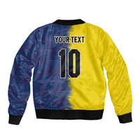 Haiti and Brazil Football Custom Sleeve Zip Bomber Jacket Splash Half Split