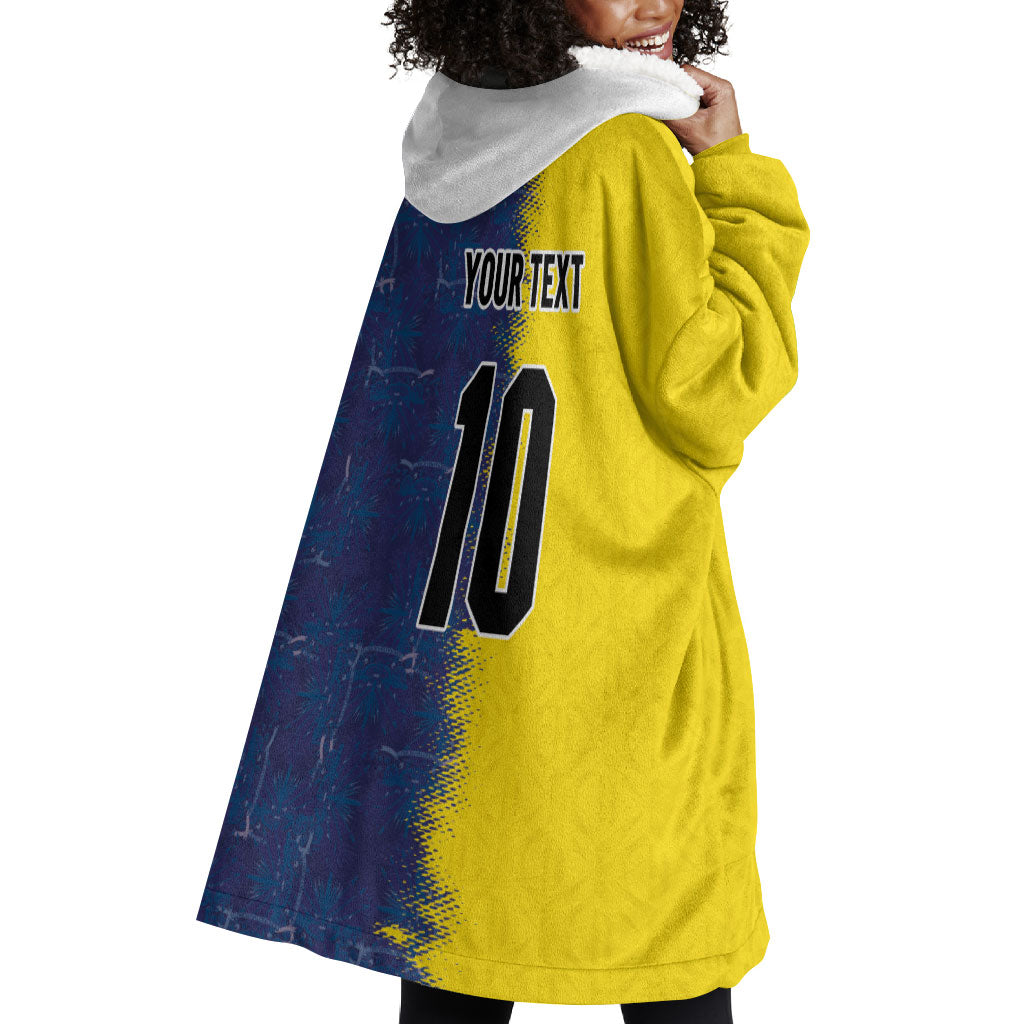 Haiti and Brazil Football Custom Wearable Blanket Hoodie Splash Half Split