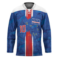 Cabo Verde Custom Hockey Jersey Paint Brush Stroke Shark Pattern Map Design