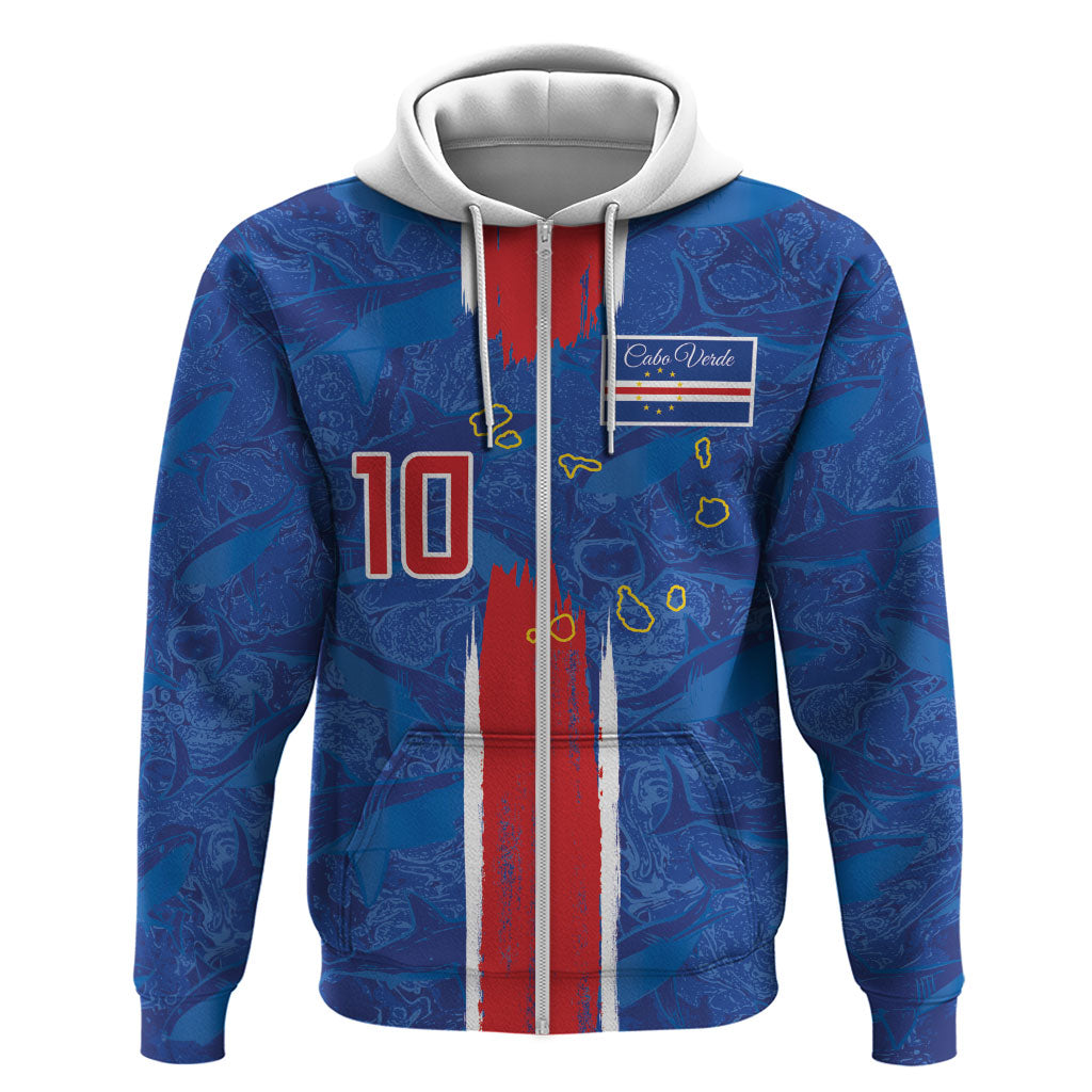 Cabo Verde Custom Hoodie Paint Brush Stroke Shark Pattern Map Design