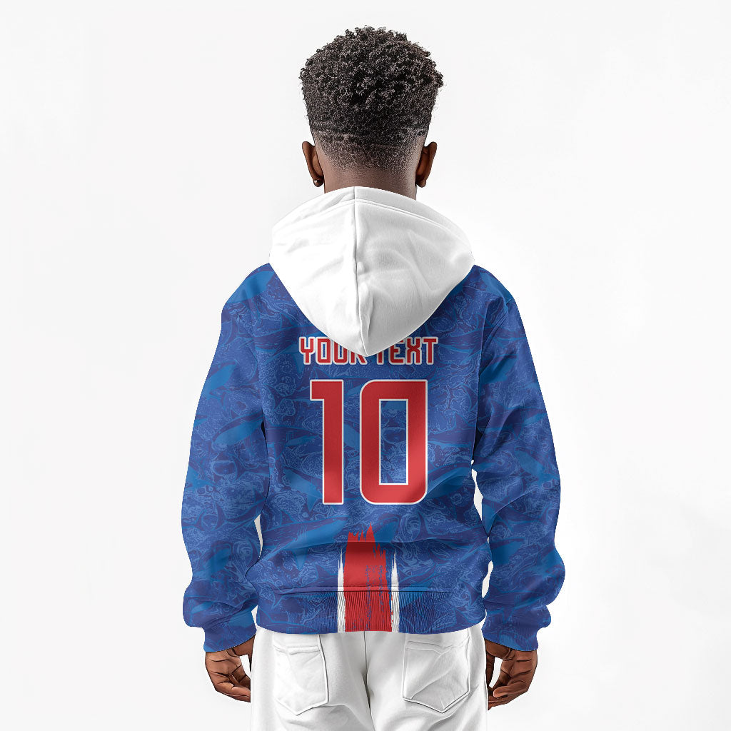 Cabo Verde Custom Kid Hoodie Paint Brush Stroke Shark Pattern Map Design