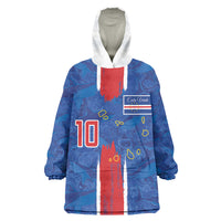 Cabo Verde Custom Kid Wearable Blanket Hoodie Paint Brush Stroke Shark Pattern Map Design