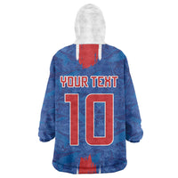 Cabo Verde Custom Kid Wearable Blanket Hoodie Paint Brush Stroke Shark Pattern Map Design