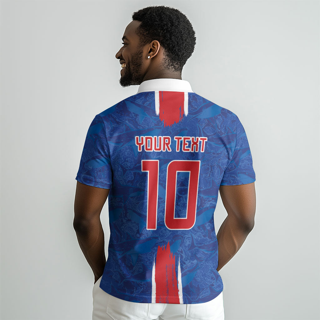 Cabo Verde Custom Polo Shirt Paint Brush Stroke Shark Pattern Map Design LT03