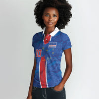 Cabo Verde Custom Women Polo Shirt Paint Brush Stroke Shark Pattern Map Design