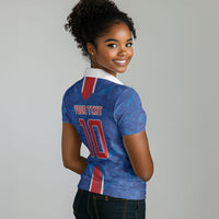 Cabo Verde Custom Women Polo Shirt Paint Brush Stroke Shark Pattern Map Design