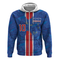 Cabo Verde Custom Zip Hoodie Paint Brush Stroke Shark Pattern Map Design