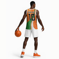 Cote D'Ivoire Football Custom Basketball Jersey Abstract Wave Pattern Tribal Sporty Style