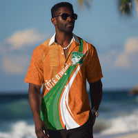Cote D'Ivoire Football Custom Hawaiian Shirt Abstract Wave Pattern Tribal Sporty Style