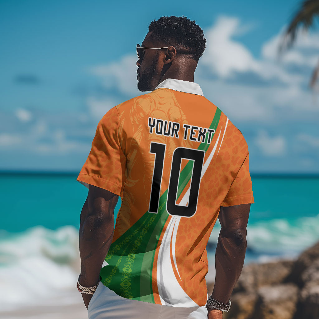 Cote D'Ivoire Football Custom Hawaiian Shirt Abstract Wave Pattern Tribal Sporty Style
