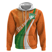 Cote D'Ivoire Football Custom Hoodie Abstract Wave Pattern Tribal Sporty Style