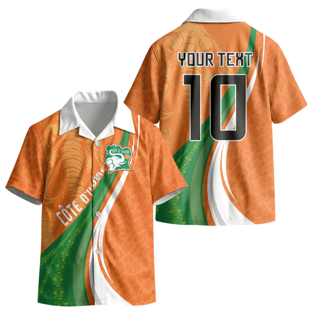 Cote D'Ivoire Football Custom Kid Hawaiian Shirt Abstract Wave Pattern Tribal Sporty Style LT03