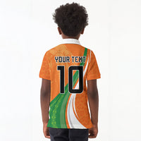 Cote D'Ivoire Football Custom Kid Polo Shirt Abstract Wave Pattern Tribal Sporty Style