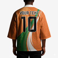 Cote D'Ivoire Football Custom Kimono Abstract Wave Pattern Tribal Sporty Style