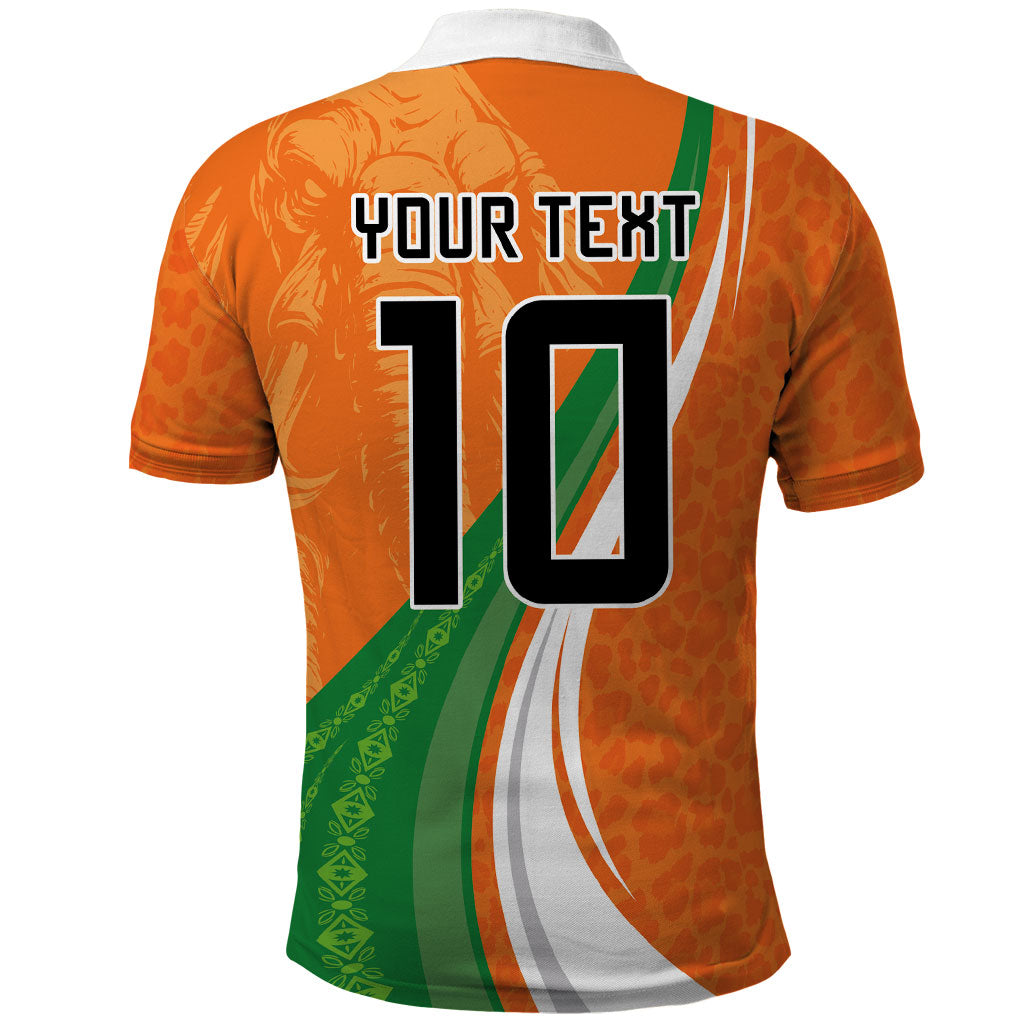 Cote D'Ivoire Football Custom Polo Shirt Abstract Wave Pattern Tribal Sporty Style