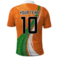 Cote D'Ivoire Football Custom Polo Shirt Abstract Wave Pattern Tribal Sporty Style