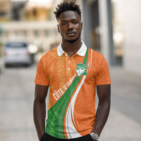 Cote D'Ivoire Football Custom Polo Shirt Abstract Wave Pattern Tribal Sporty Style