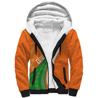 Cote D'Ivoire Football Custom Sherpa Hoodie Abstract Wave Pattern Tribal Sporty Style