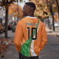 Cote D'Ivoire Football Custom Sweatshirt Abstract Wave Pattern Tribal Sporty Style