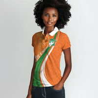 Cote D'Ivoire Football Custom Women Polo Shirt Abstract Wave Pattern Tribal Sporty Style