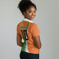 Cote D'Ivoire Football Custom Women Polo Shirt Abstract Wave Pattern Tribal Sporty Style