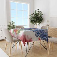 Guam and United States Together Tablecloth Bald Eagle and Guam Seal with Flower and Tribal Tattoos - Wonder Print Shop