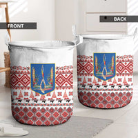Ukraine Merry Christmas Laundry Basket Ukraine Emblem and Vyshyvanka Xmas Style - Wonder Print Shop