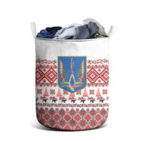 Ukraine Merry Christmas Laundry Basket Ukraine Emblem and Vyshyvanka Xmas Style - Wonder Print Shop