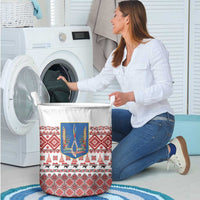 Ukraine Merry Christmas Laundry Basket Ukraine Emblem and Vyshyvanka Xmas Style - Wonder Print Shop