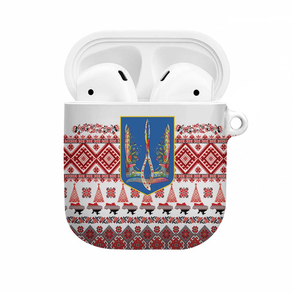 Ukraine Merry Christmas AirPods Case Ukraine Emblem and Vyshyvanka Xmas Style - Wonder Print Shop