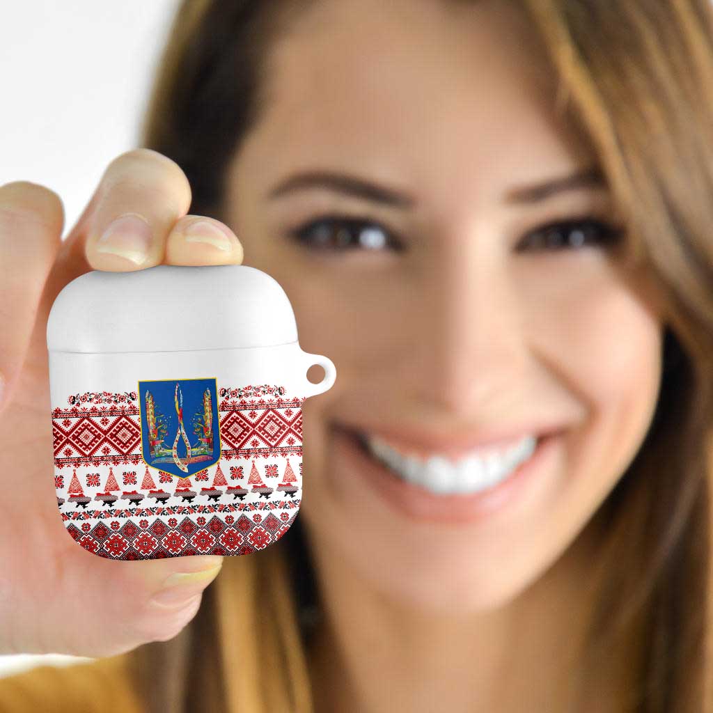 Ukraine Merry Christmas AirPods Case Ukraine Emblem and Vyshyvanka Xmas Style - Wonder Print Shop