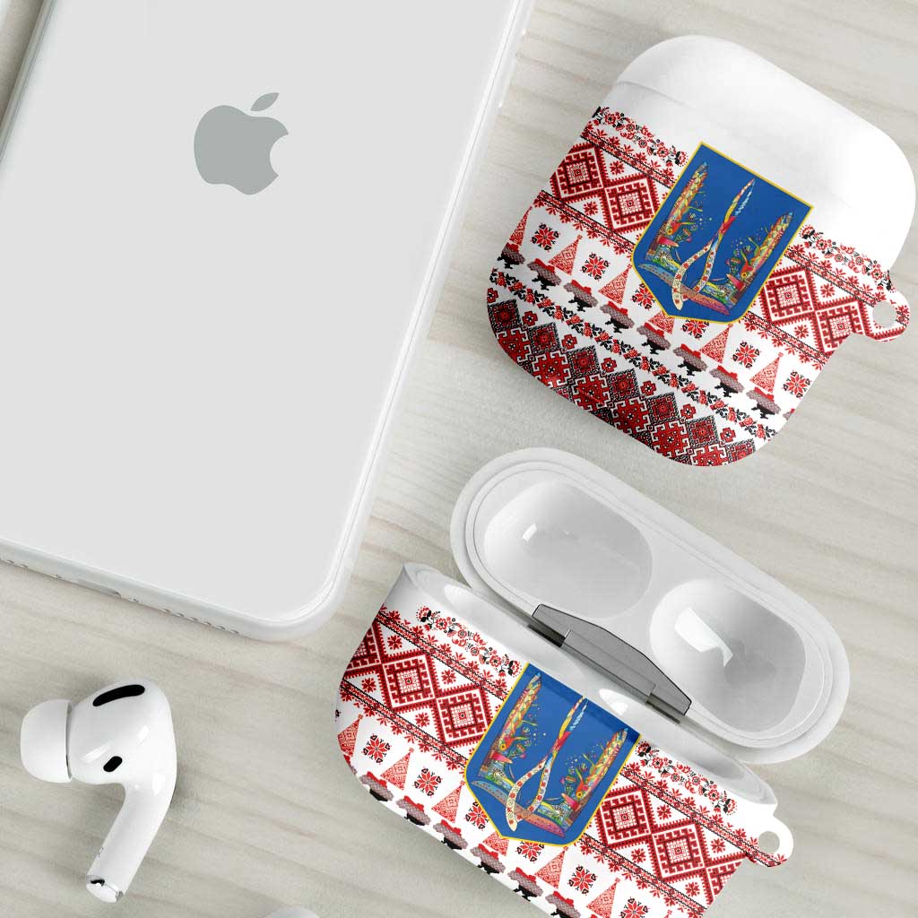 Ukraine Merry Christmas AirPods Case Ukraine Emblem and Vyshyvanka Xmas Style - Wonder Print Shop