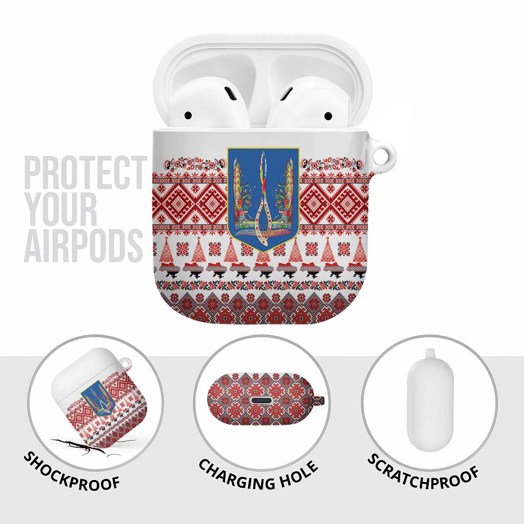 Ukraine Merry Christmas AirPods Case Ukraine Emblem and Vyshyvanka Xmas Style - Wonder Print Shop