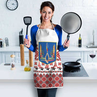 Ukraine Merry Christmas Apron Ukraine Emblem and Vyshyvanka Xmas Style - Wonder Print Shop
