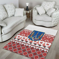 Ukraine Merry Christmas Area Rug Ukraine Emblem and Vyshyvanka Xmas Style - Wonder Print Shop