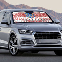 Ukraine Merry Christmas Auto Sun Shade Ukraine Emblem and Vyshyvanka Xmas Style - Wonder Print Shop